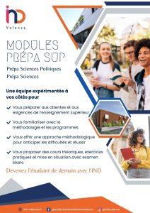 Flyer Modules Prépa Sup Institution Notre Dame Valence